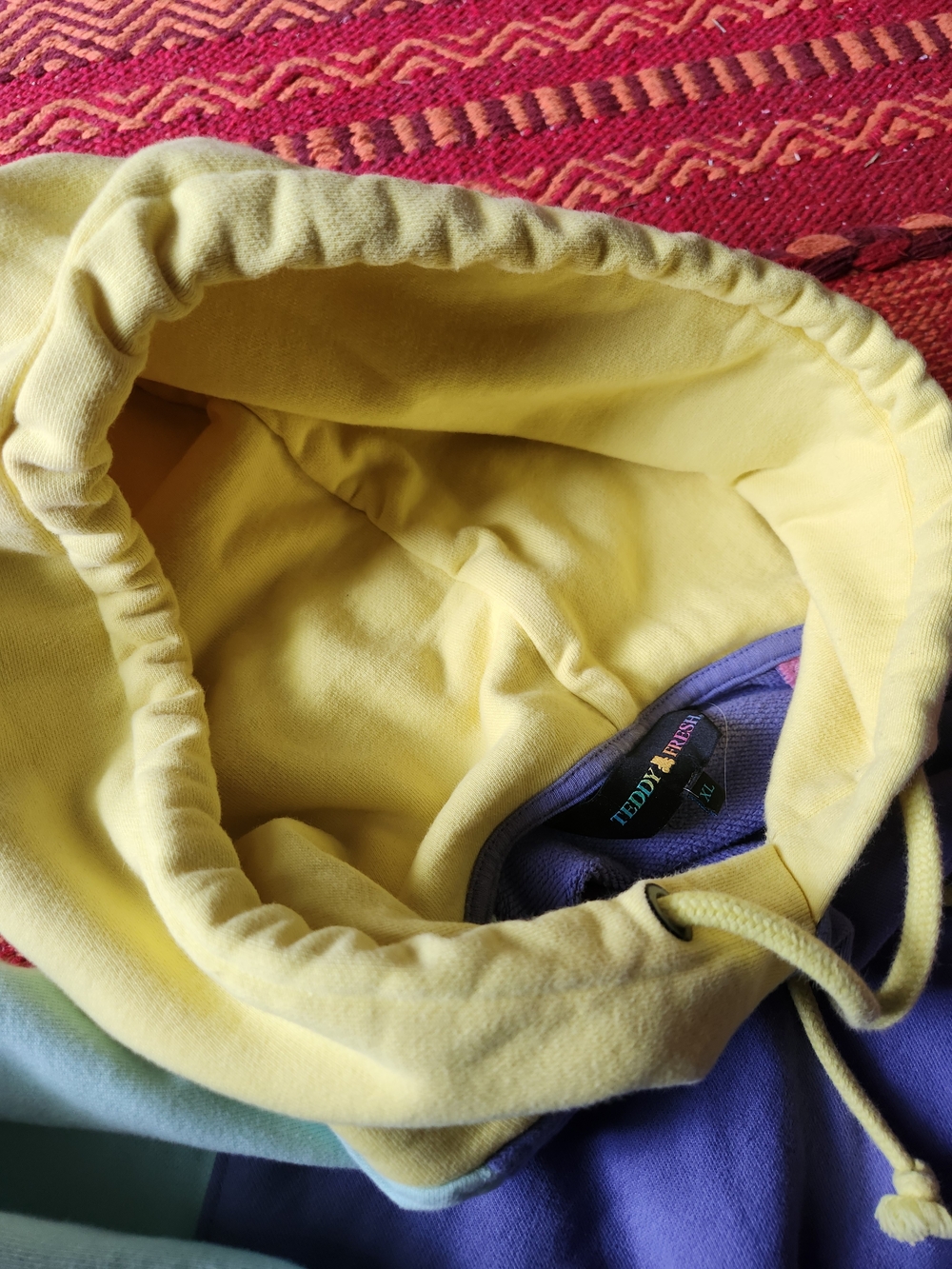 Teddy Fresh Colorblock Hoodie in Purple, Pink, Mint & Yellow - Picture 13 of 15